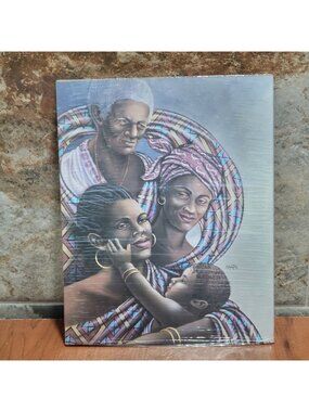 Vintage Unframed Four Generations Women Baby Art Print 1995 Mira Pio